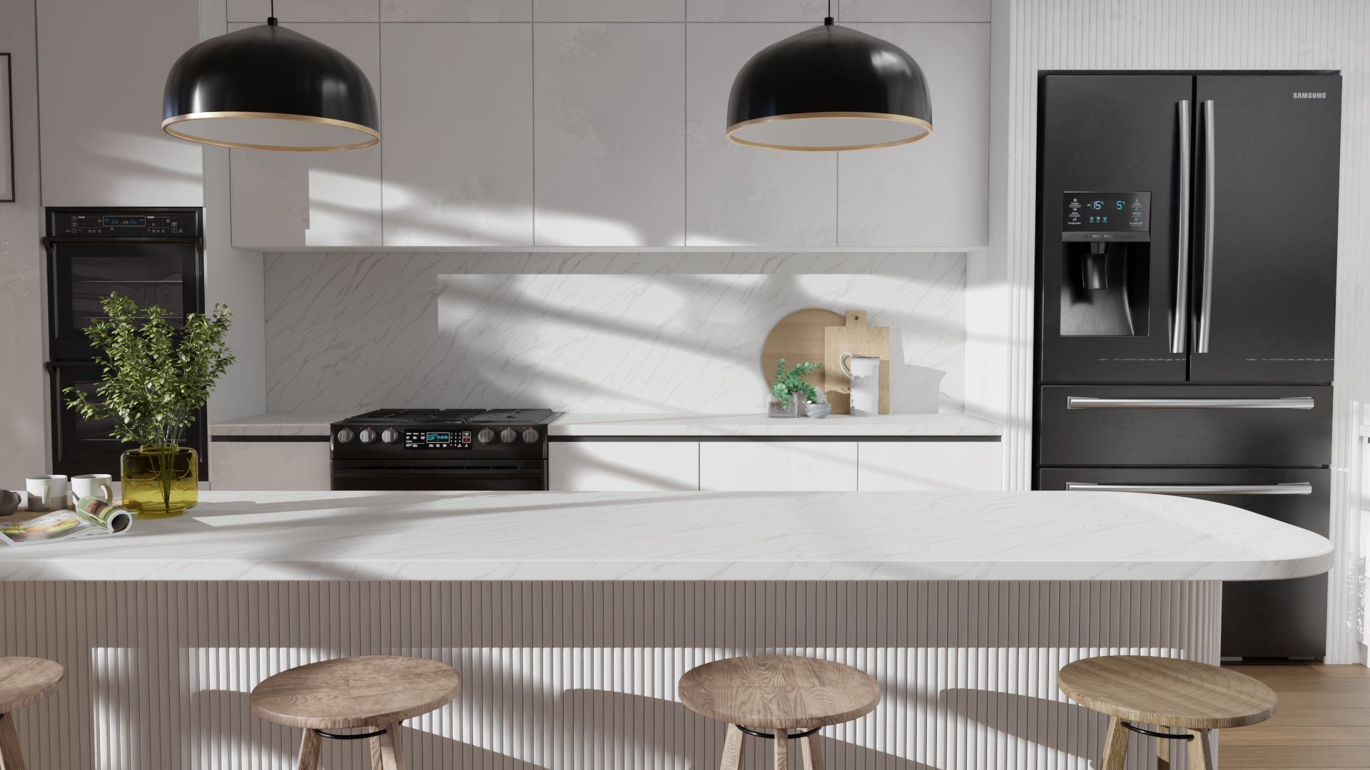 Cover Styl'® NE31 Blanco Estatuario — vinilo piedra aplicado en interior, vista 5